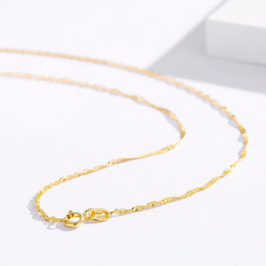 925 Sterling Silver Wave Chain Necklace 35-60cm
