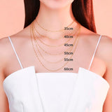 925 Sterling Silver Wave Chain Necklace 35-60cm
