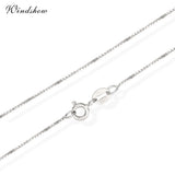 35cm-80cm 925 Sterling Silver Thin Link Box Chain Necklace Women Jewelry