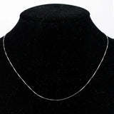 35cm-80cm 925 Sterling Silver Thin Link Box Chain Necklace Women Jewelry