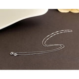 35cm-80cm 925 Sterling Silver Thin Link Box Chain Necklace Women Jewelry