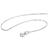 925 Sterling Silver Rhodium Plated Box Chain Necklace - 35-80cm Thin Link Slim