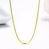 925 Sterling Silver Slim Box Chain Necklace Womens Girls Jewelry