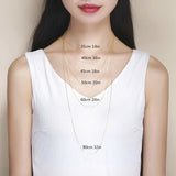 925 Sterling Silver Slim Box Chain Necklace Womens Girls Jewelry
