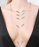 925 Sterling Silver Slim Box Chain Necklace Women Girls Kids