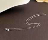 925 Sterling Silver Slim Box Chain Necklace Women Girls Kids