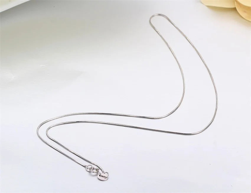 Real 925 Sterling Silver Octagonal Snake Chain Necklace 0.75mm