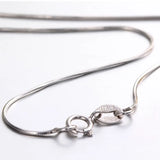 Real 925 Sterling Silver Octagonal Snake Chain Necklace 0.75mm
