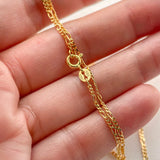 35-80cm 1.5mm Yellow 925 Silver Chain Necklace for Women Girls Kids Jewelry