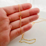 35-80cm 1.5mm Yellow 925 Silver Chain Necklace for Women Girls Kids Jewelry