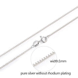 925 Sterling Silver Box Chain Necklace for Women Men Kids Girls Jewelry