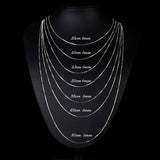 925 Sterling Silver Box Chain Necklace for Women Men Kids Girls Jewelry