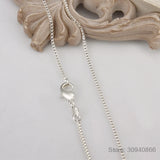 925 Sterling Silver Box Chain Necklace for Women Men Kids Girls