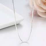925 Sterling Silver Box Chain Necklace for Women Men Kids Girls Jewelry