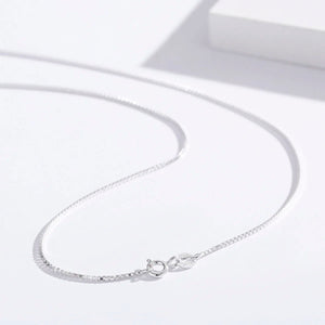 925 Sterling Silver Box Chain Necklace for Women Men Kids Girls Jewelry