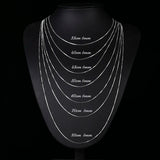 925 Sterling Silver Box Chain Necklace for Women Men Kids Girls