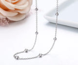 Sterling Silver Cross Beaded Chain Choker Necklace for Women