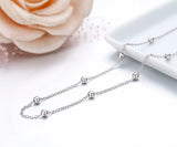 Sterling Silver Cross Beaded Chain Choker Necklace for Women