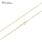 1mm Brass Yellow Box Chain Necklace 35-80cm Women Men Kids
