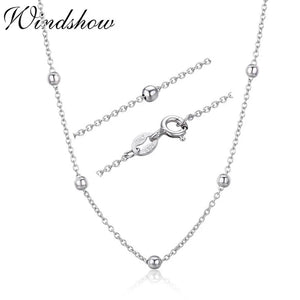 925 Sterling Silver Cross Beads Chain Choker Necklace Women Girls Jewelry