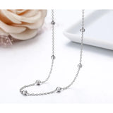 925 Sterling Silver Cross Beads Chain Choker Necklace Women Girls Jewelry