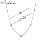 925 Sterling Silver Cross Beads Chain Choker Necklace Women Girls Jewelry