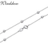 925 Sterling Silver Cross Beads Chain Choker Necklace Women Girls Jewelry