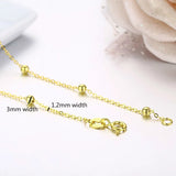 925 Silver Cross Choker Necklace Beaded Chain for Women Girls