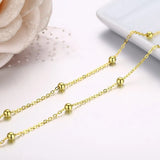 925 Silver Cross Choker Necklace Beaded Chain for Women Girls