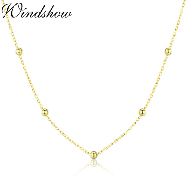925 Silver Cross Choker Necklace Beaded Chain for Women Girls
