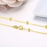 925 Silver Cross Choker Necklace Beaded Chain for Women Girls