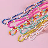 35cm Single Strand Choker Seed Beads Flower Boho Neckl