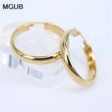 Big Circles Hollow Hoop Earrings Stainless Steel Women Party LH371