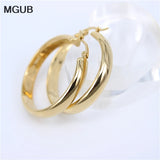 Big Circles Hollow Hoop Earrings Stainless Steel Women Party LH371