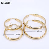 Big Circles Hollow Hoop Earrings Stainless Steel Women Party LH371