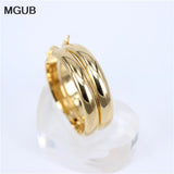 Big Circles Hollow Hoop Earrings Stainless Steel Women Party LH371
