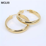 Big Circles Hollow Hoop Earrings Stainless Steel Women Party LH371