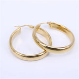 Big Circles Hollow Hoop Earrings Stainless Steel Women Party LH371