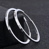 925 Sterling Silver Big Circle Hoop Earrings for Women Party
