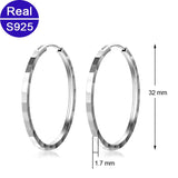 925 Sterling Silver Big Circle Hoop Earrings for Women Party