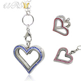 Colorful Czech Crystals Heart Locket Pendant