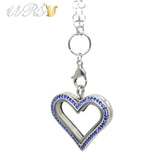 Colorful Czech Crystals Heart Locket Pendant