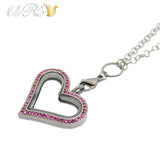 Colorful Czech Crystals Heart Locket Pendant