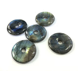 Labradorite Donut Pendant Necklace Gemstone Beads for Jewelry Making