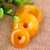 35mm Yellow Carnelian Agates Stone Beads for DIY Jewelry Making