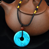 Turquoise Stone Peace Clasp Pendant Seven Treasures Protect Peace