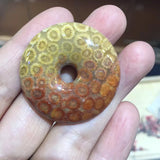 35mm Chrysanthemum Stone Bead for Pendant Making