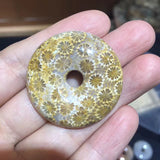 35mm Chrysanthemum Stone Bead for Pendant Making