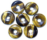 35mm Turquoises Quartz Tiger Eye Donut Charm Pendant for Jewelry Making