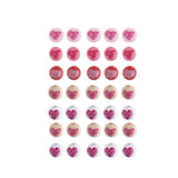 35pcs Mixed Love Heart Print Wood Bead DIY Bracelet Keychain Jewelry Making